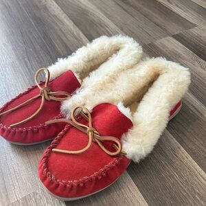 Minnetonka genuine leather and wool moccasins
